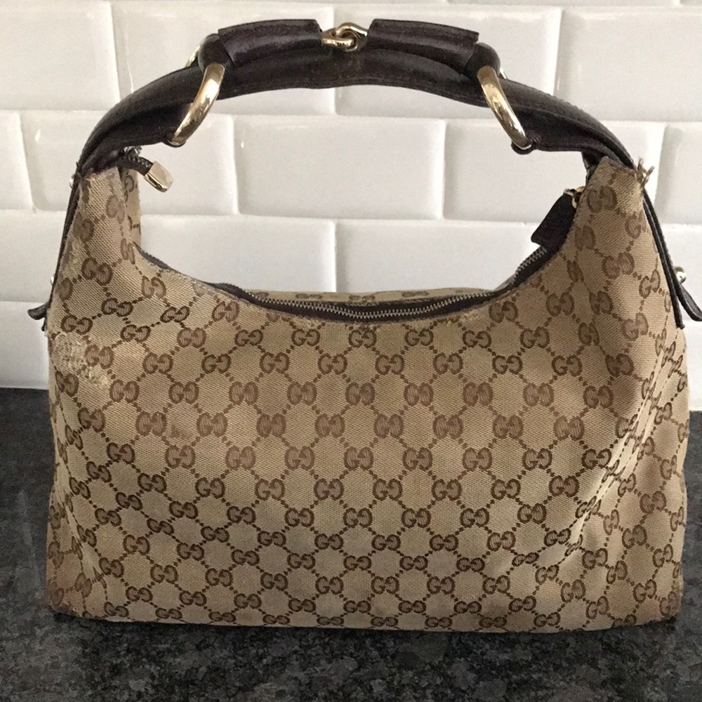 Gucci Monogram Horsebit Hobo Bag - Picture 2 of 7